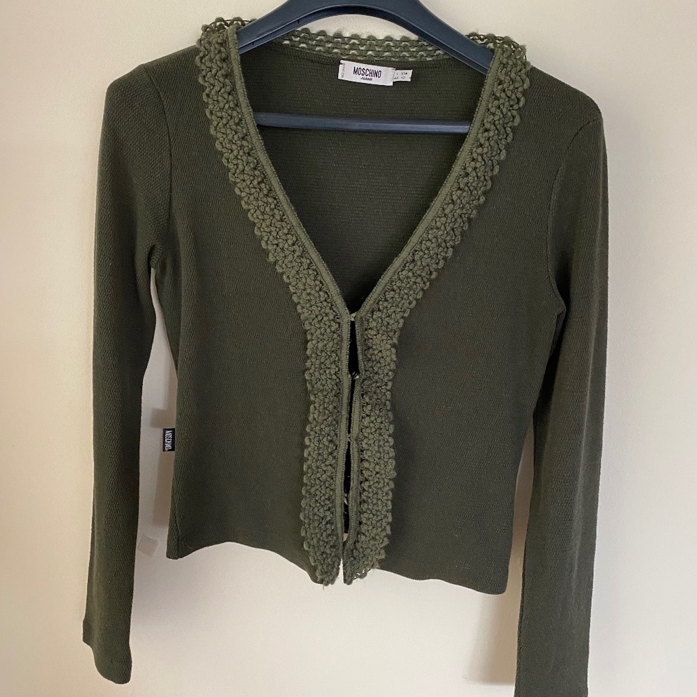 Moschino Lovely Cardigan in Olive